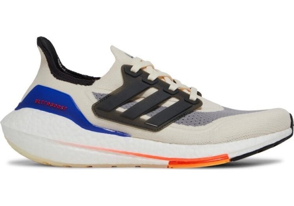 Кроссовки Adidas Ultra Boost бело-серые с синим